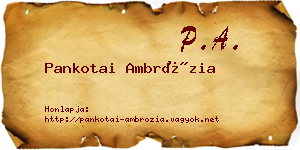 Pankotai Ambrózia névjegykártya